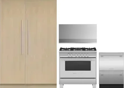 5 Piece Package Includes Refrigerator, Freezer, Range, Hood And Dishwasher
